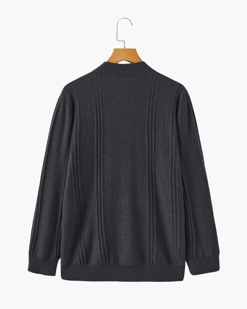 100% Cashmere Ribbed Half-Zip Sweater