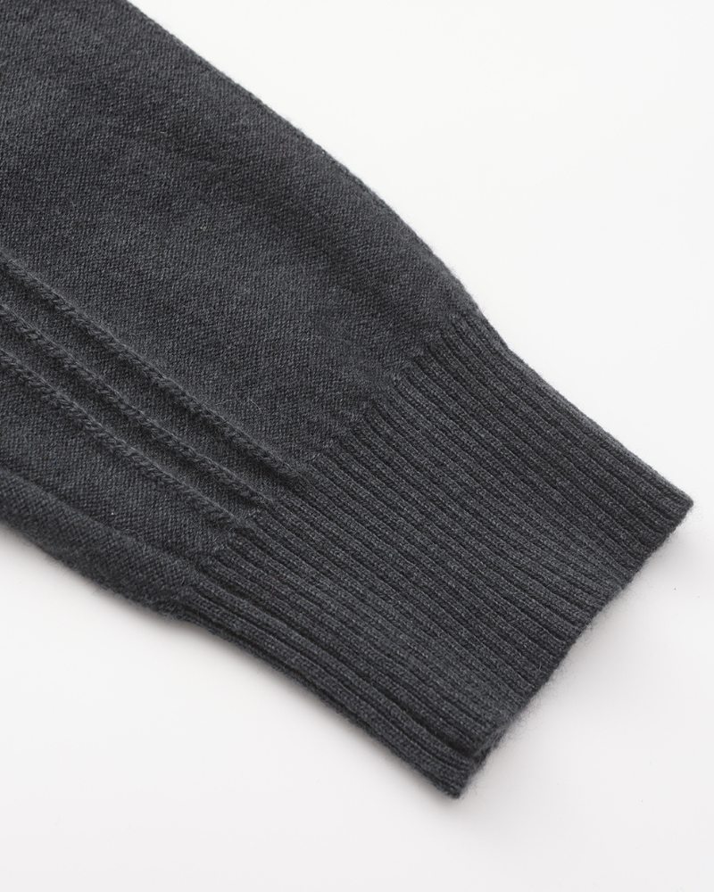 100% Cashmere Ribbed Half-Zip Sweater